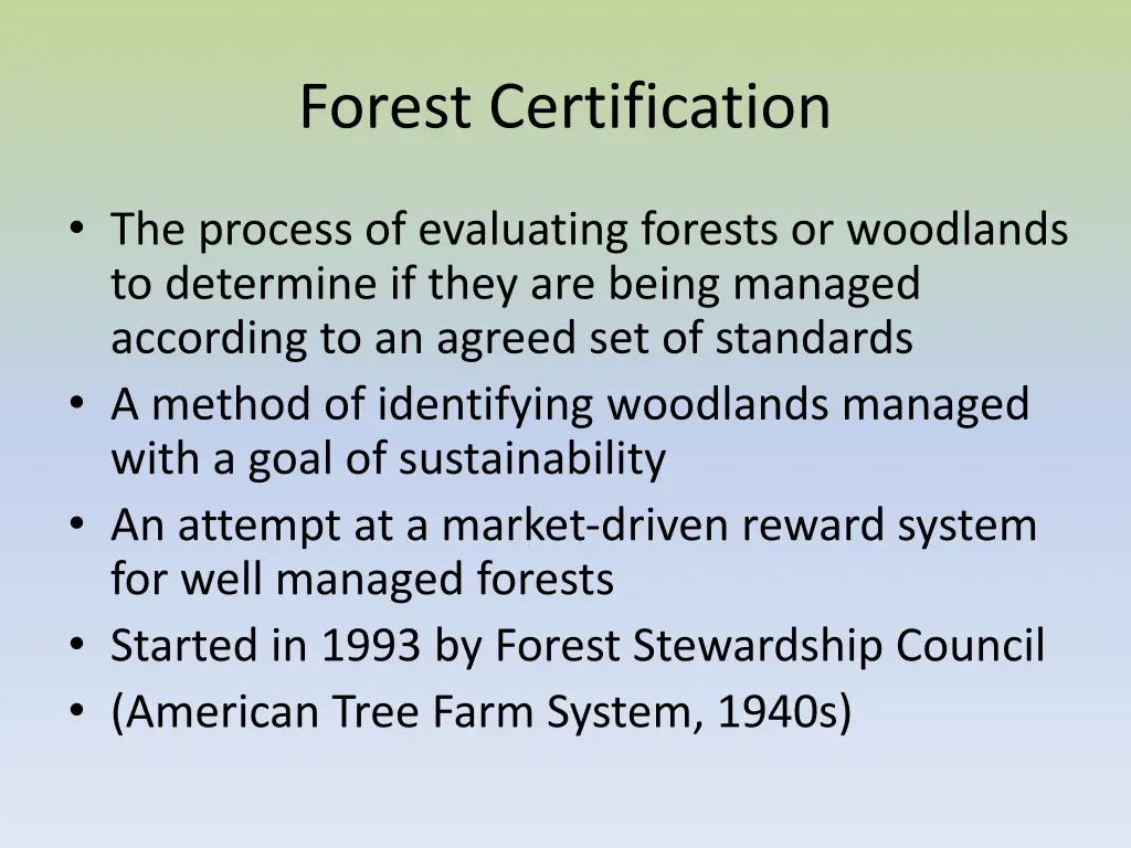 forest certification