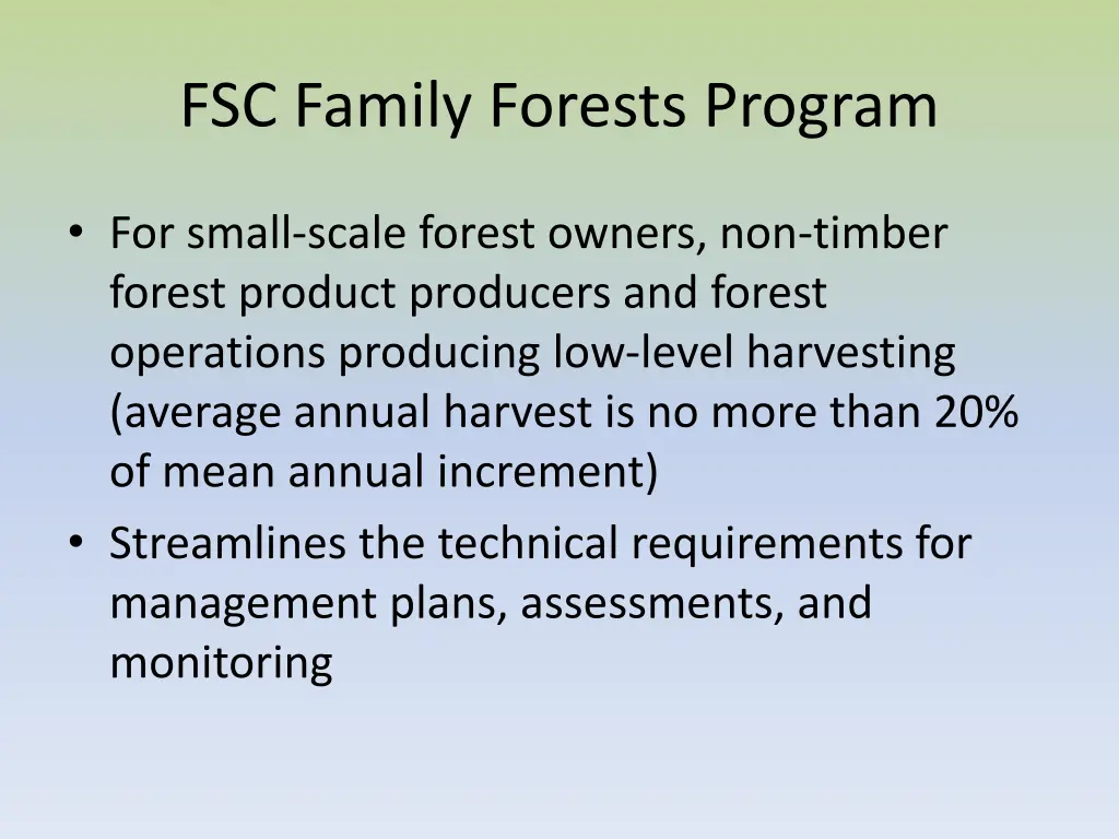 fsc family forests program