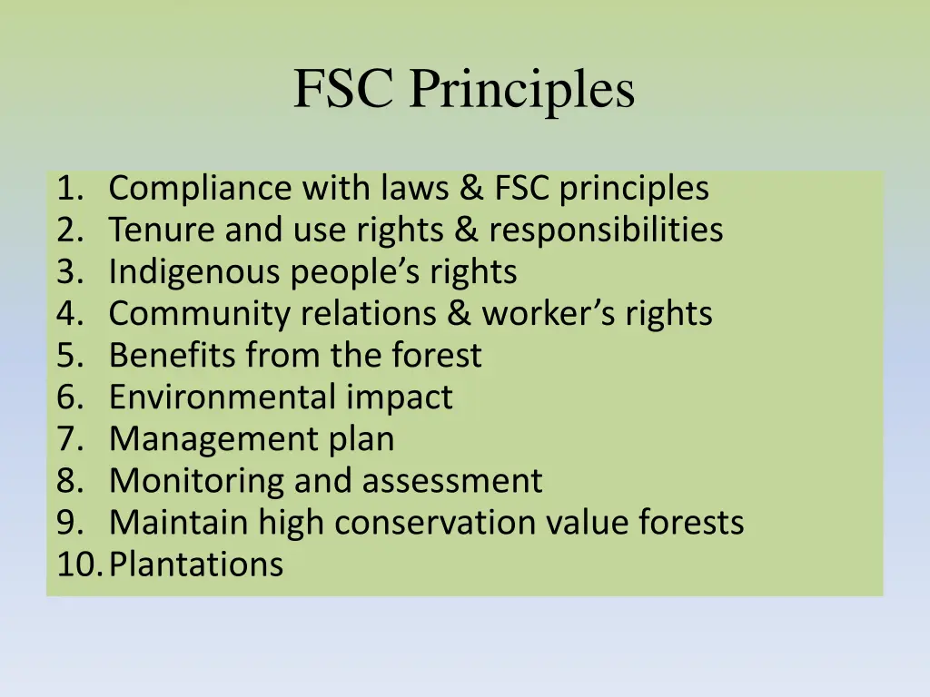 fsc principles