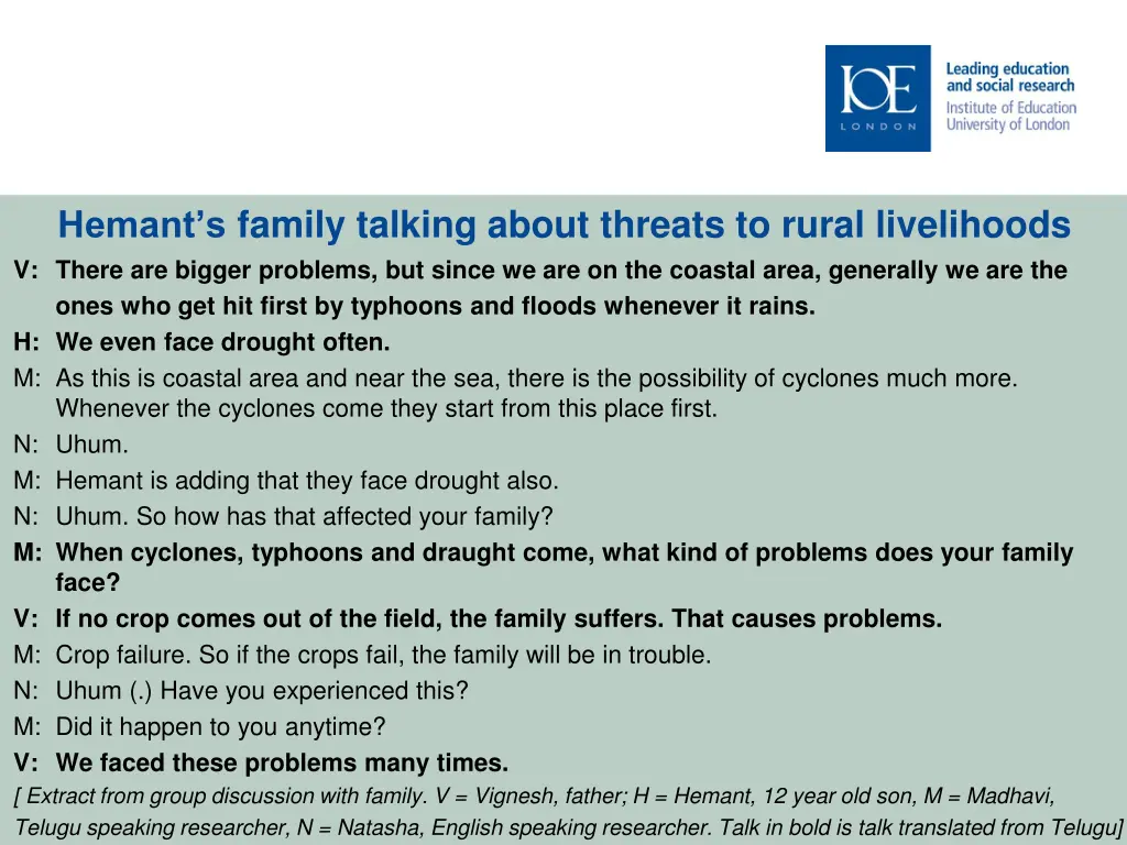 hemant s family talking about threats to rural