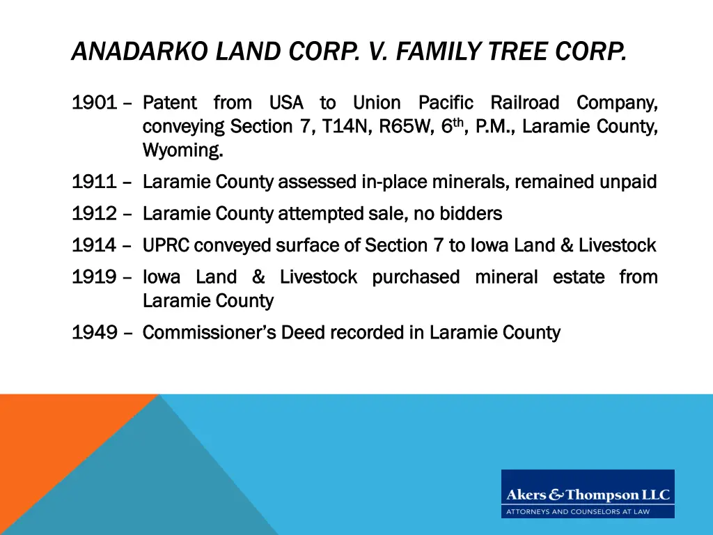 anadarko land corp v family tree corp