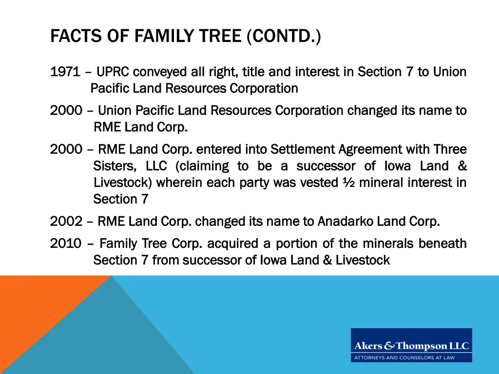 facts of family tree contd