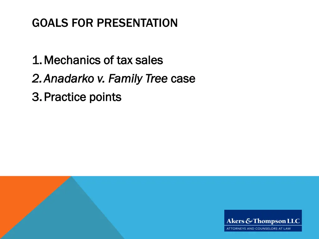 goals for presentation