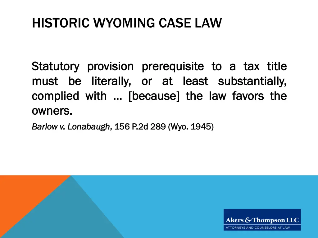 historic wyoming case law