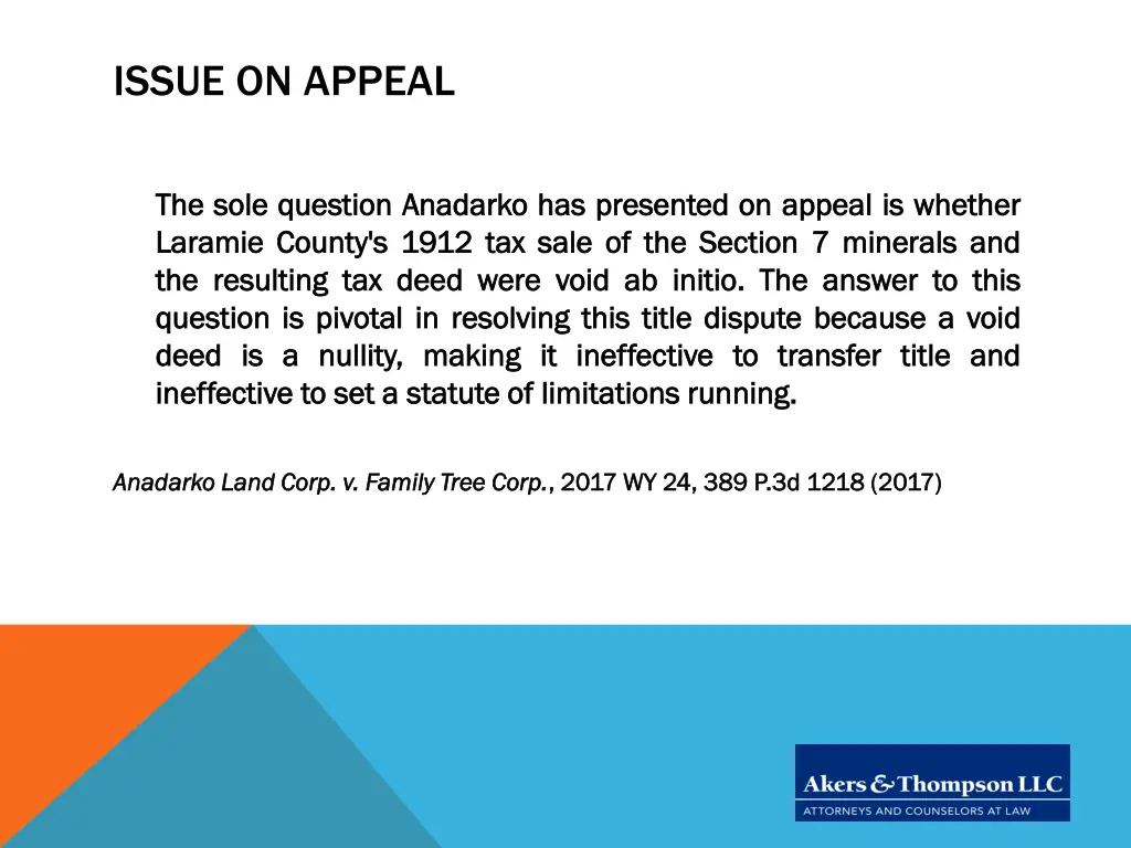 issue on appeal