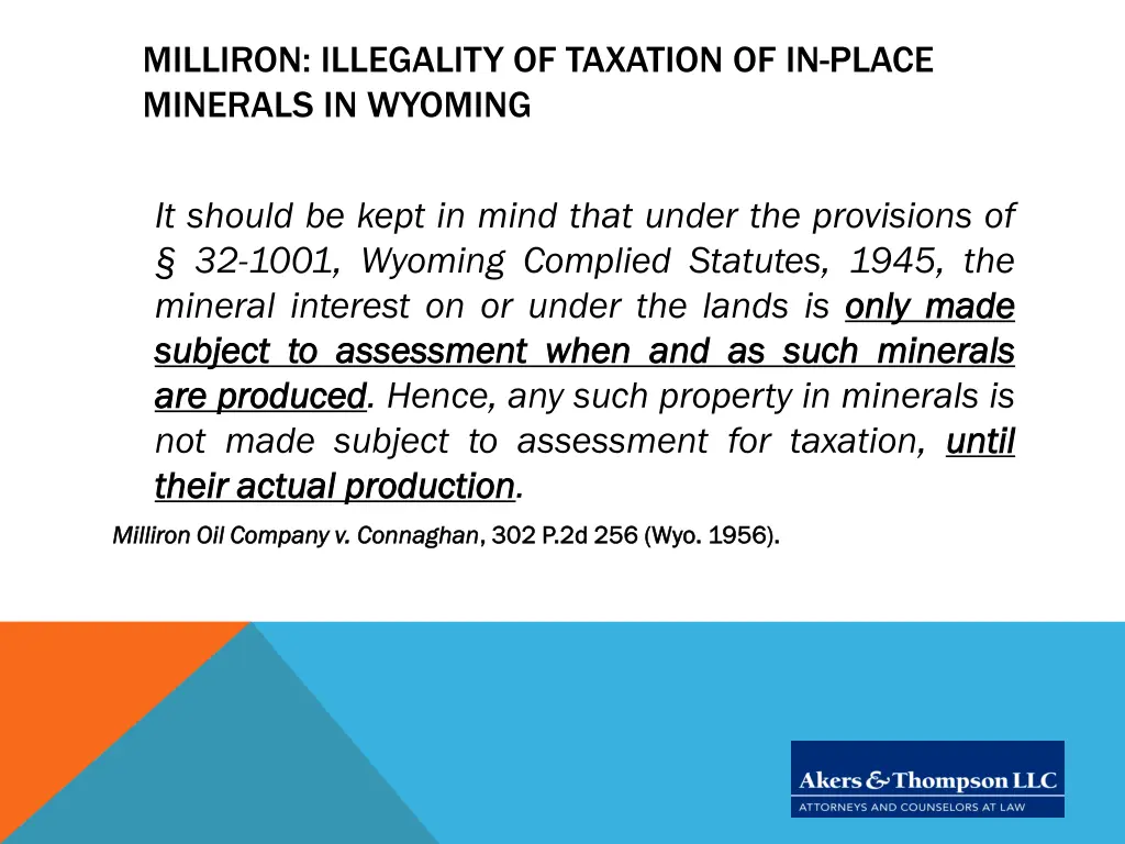 milliron illegality of taxation of in place