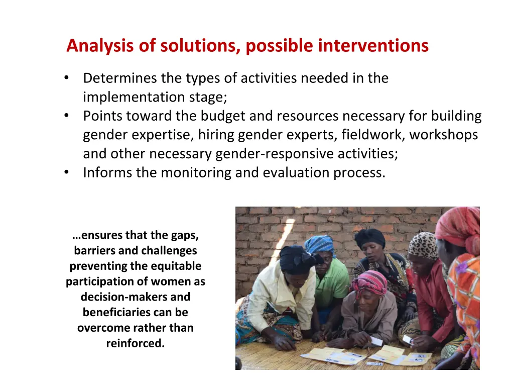 analysis of solutions possible interventions