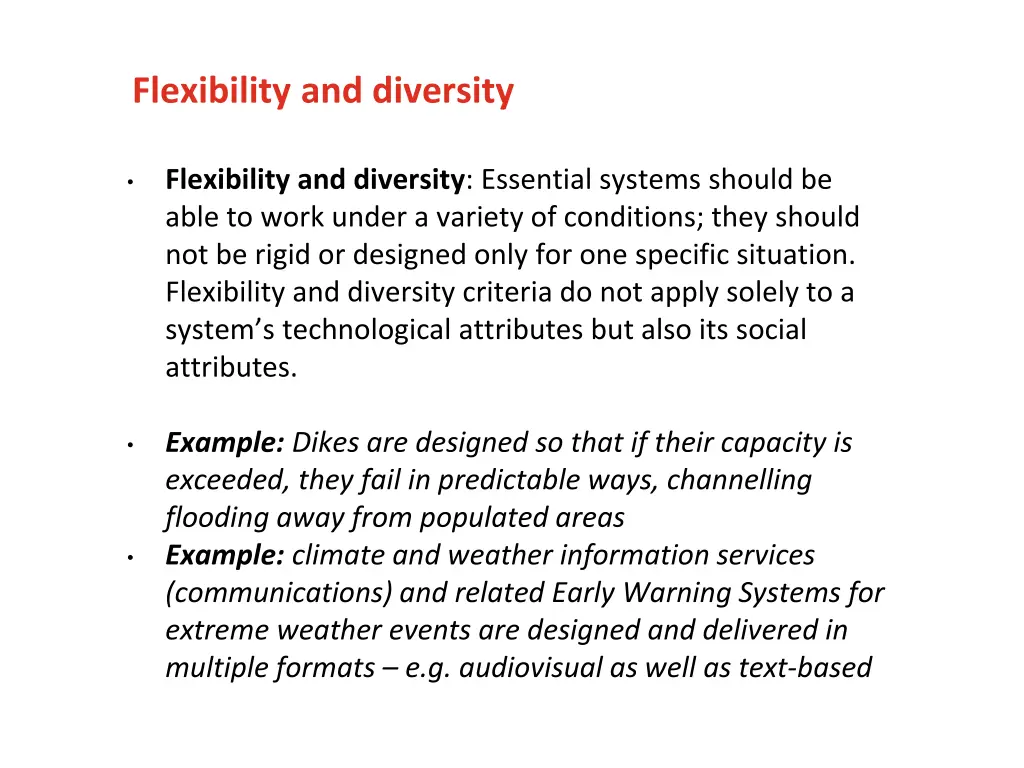 flexibility and diversity