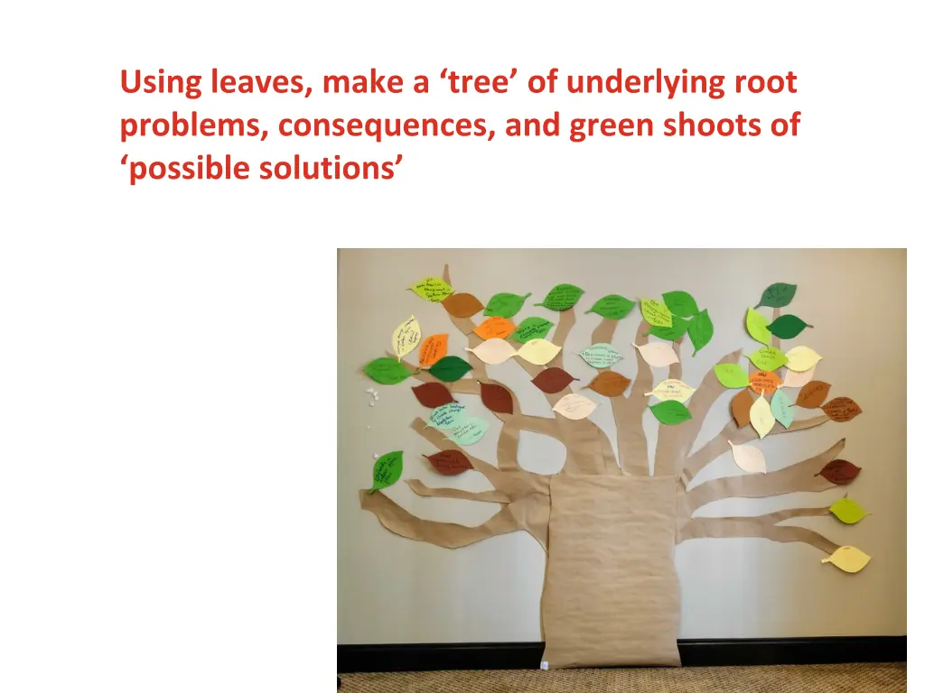 using leaves make a tree of underlying root