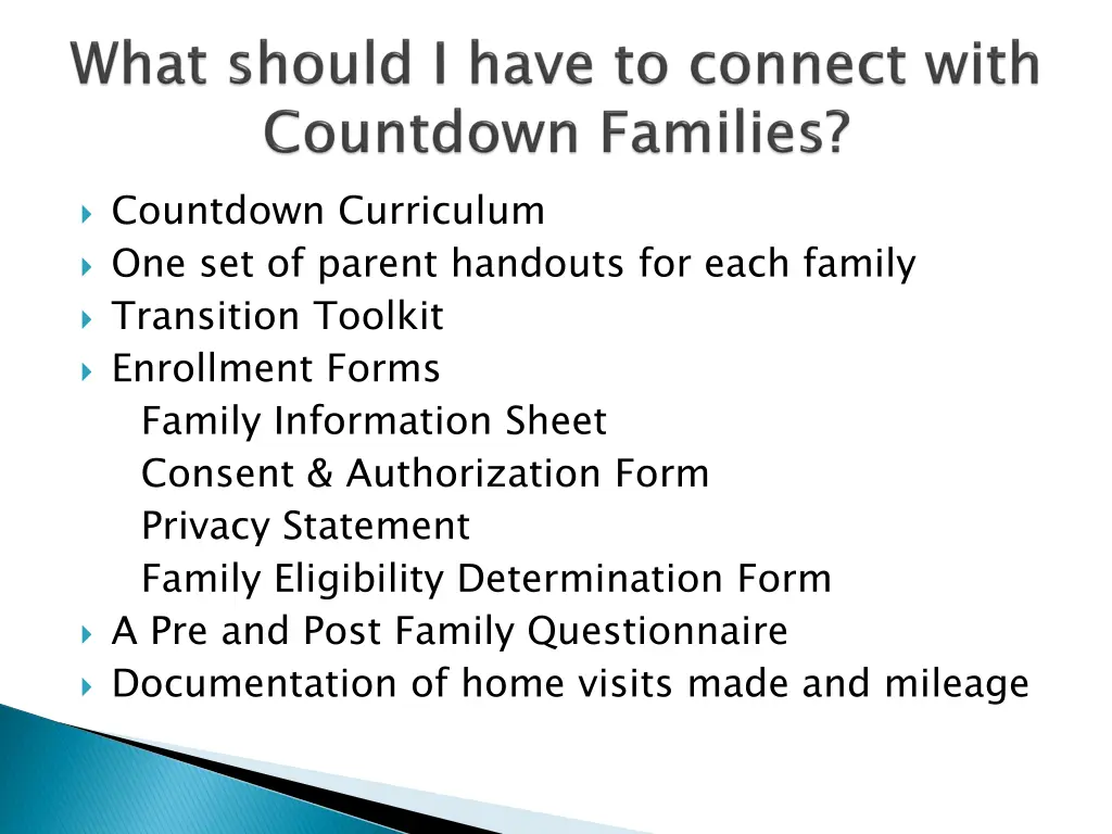 countdown curriculum one set of parent handouts