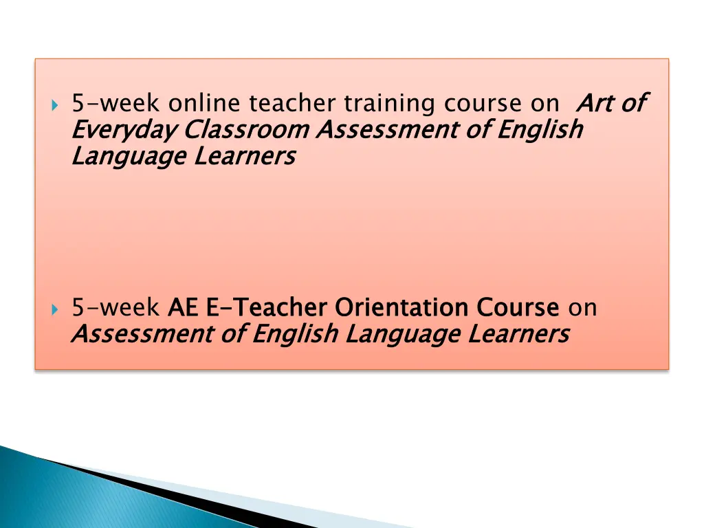 5 week online teacher training course
