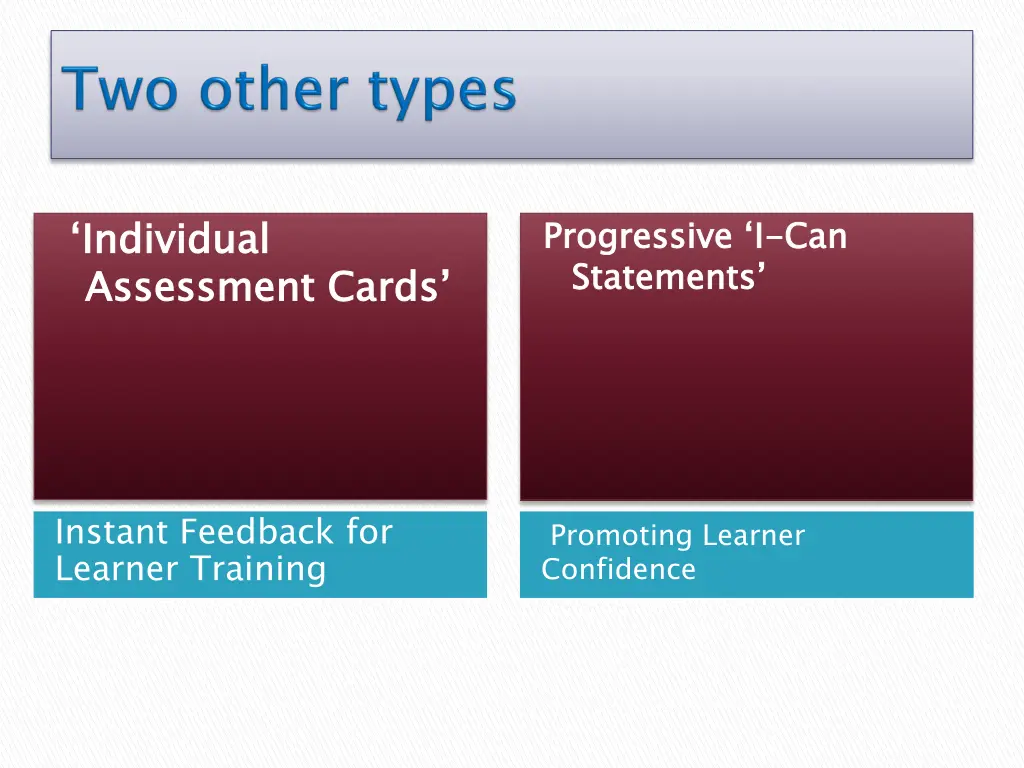 individual assessment cards