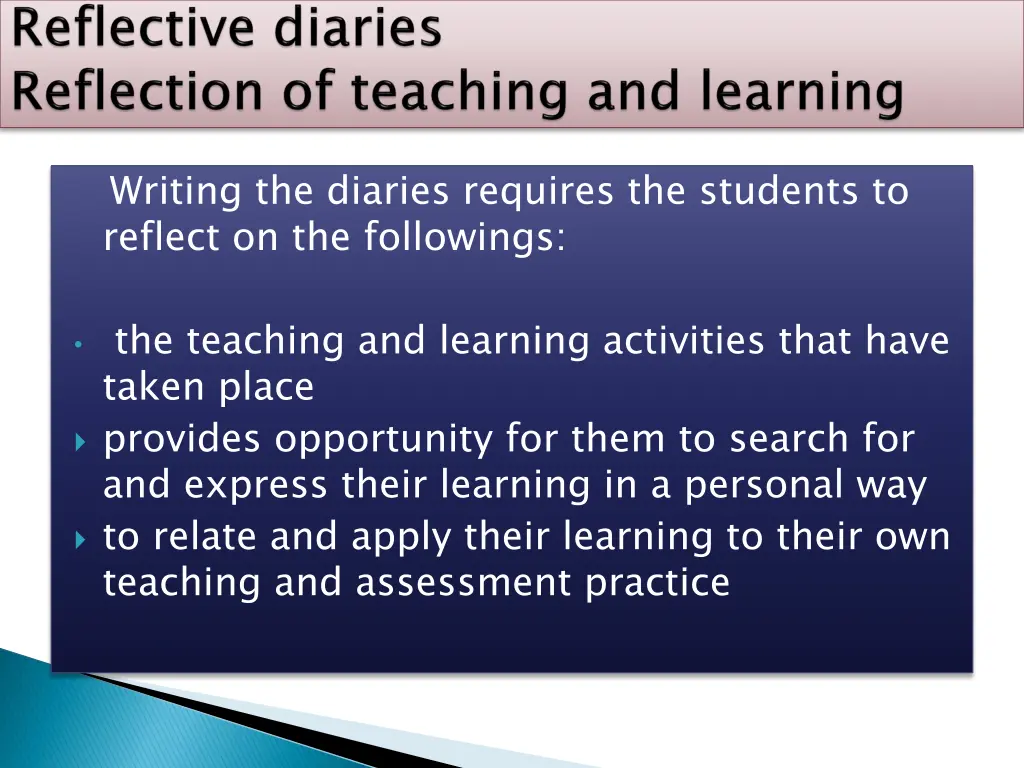 writing the diaries requires the students