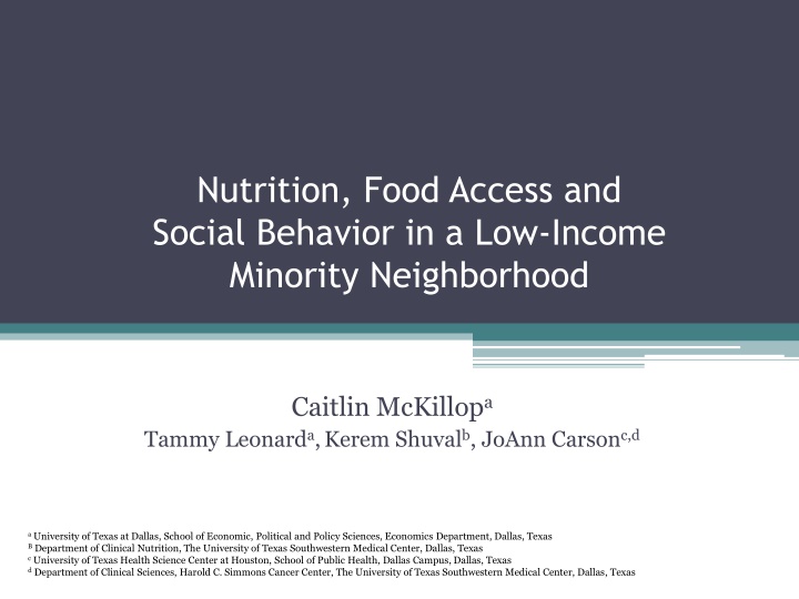 nutrition food access and social behavior