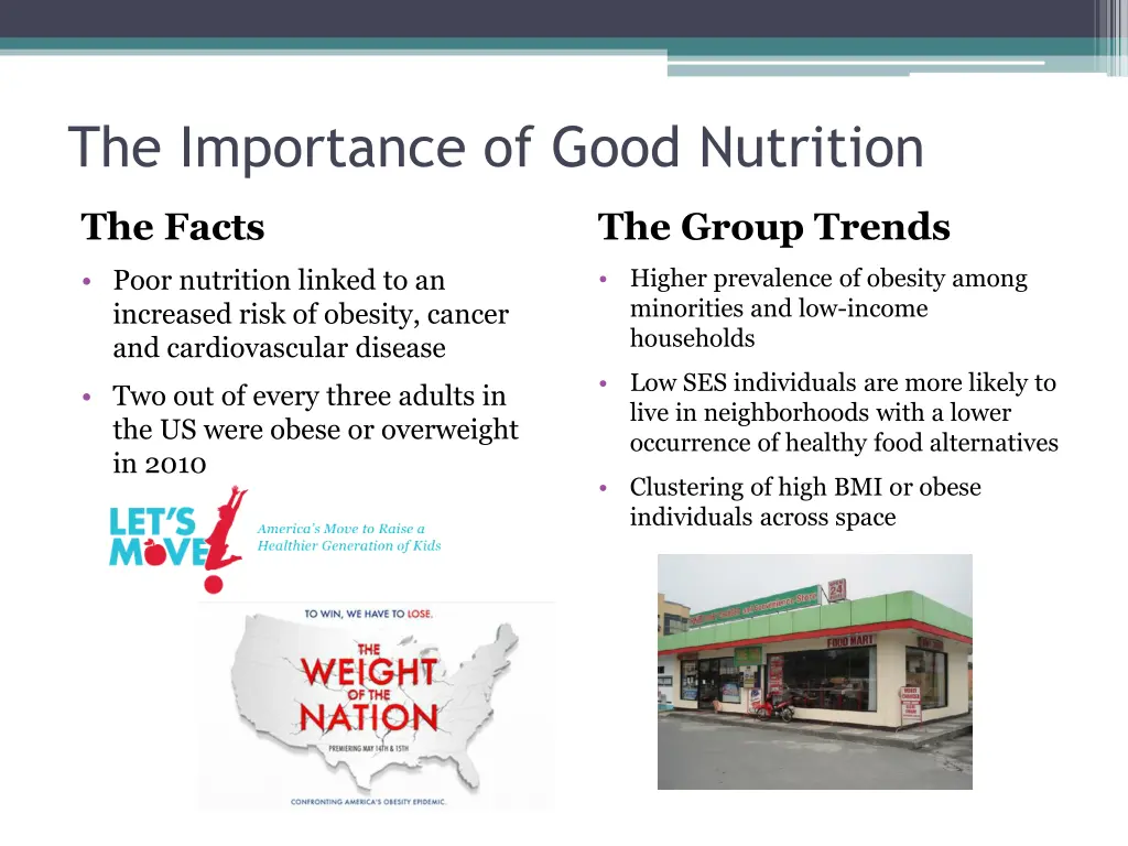 the importance of good nutrition