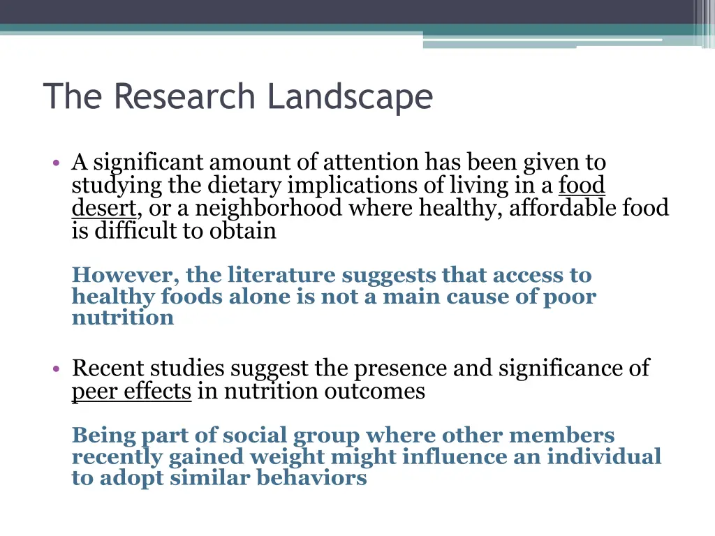 the research landscape