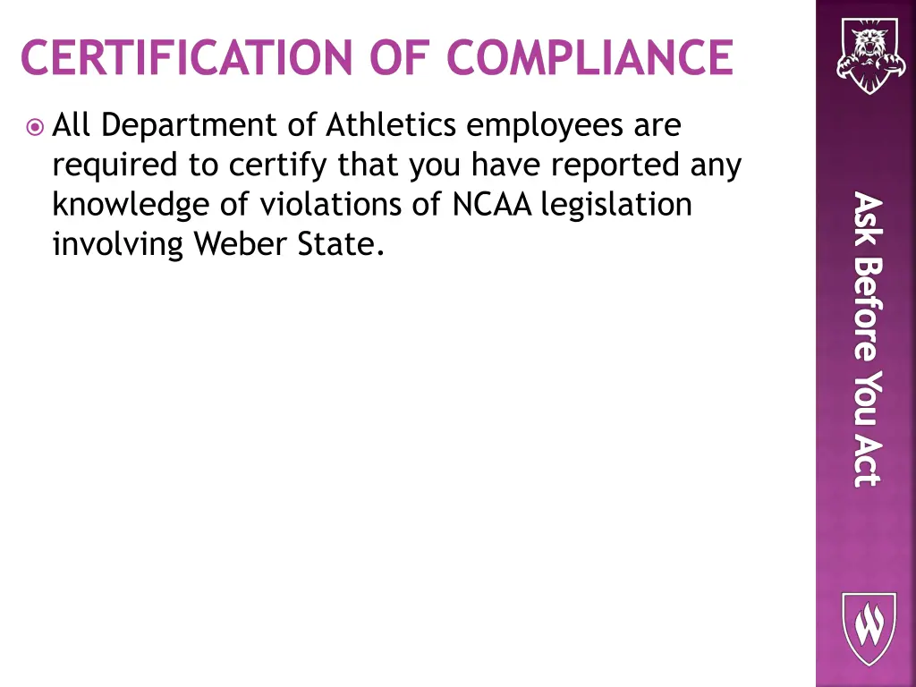 certification of compliance