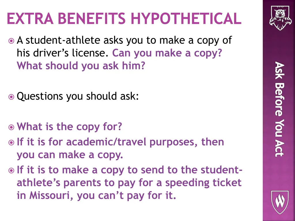 extra benefits hypothetical 1