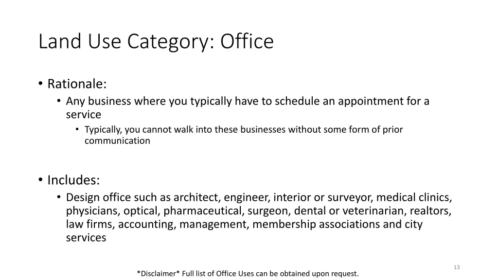 land use category office