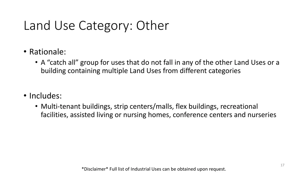 land use category other