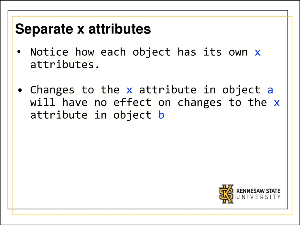 separate x attributes