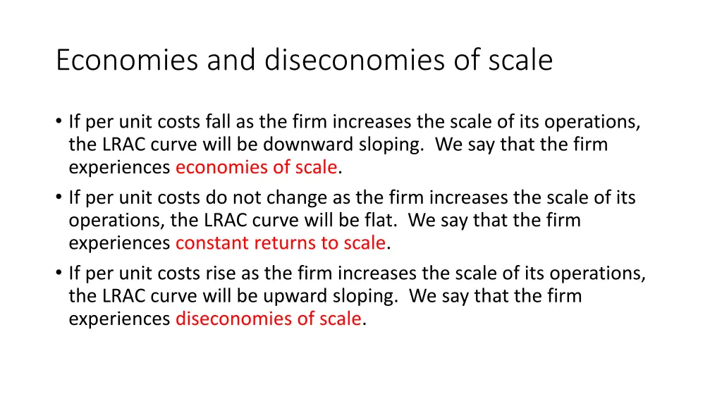 economies and diseconomies of scale