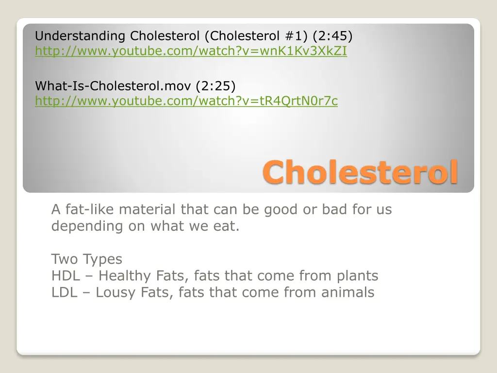 understanding cholesterol cholesterol 1 2 45 http