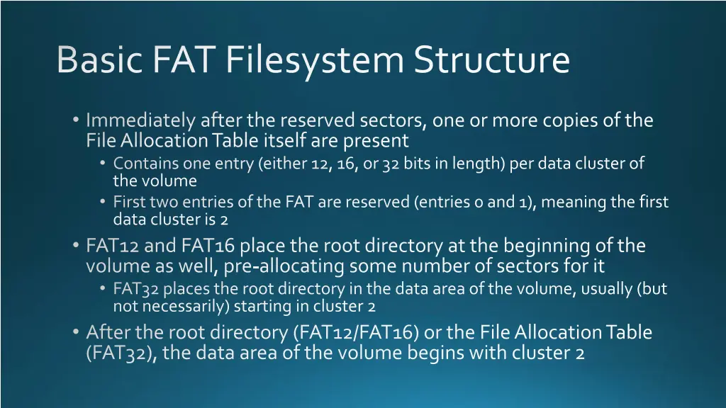 basic fat filesystem structure 1