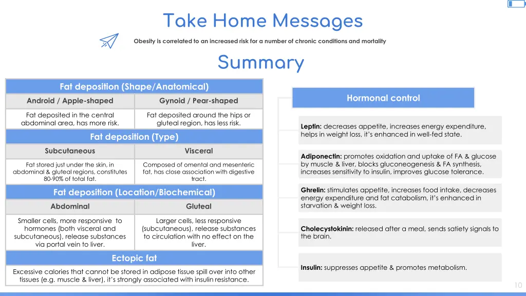 take home messages