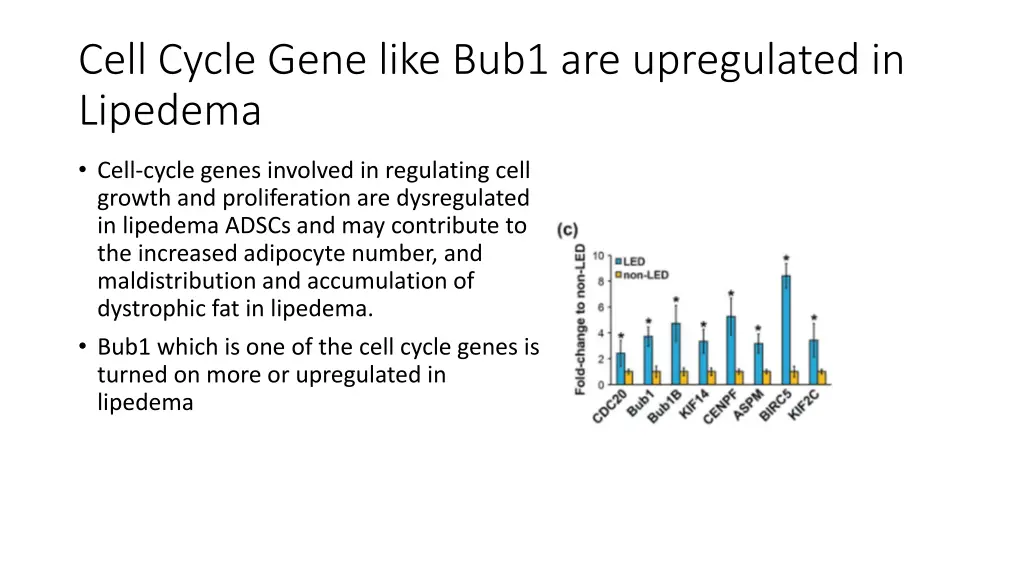 cell cycle gene like bub1 are upregulated