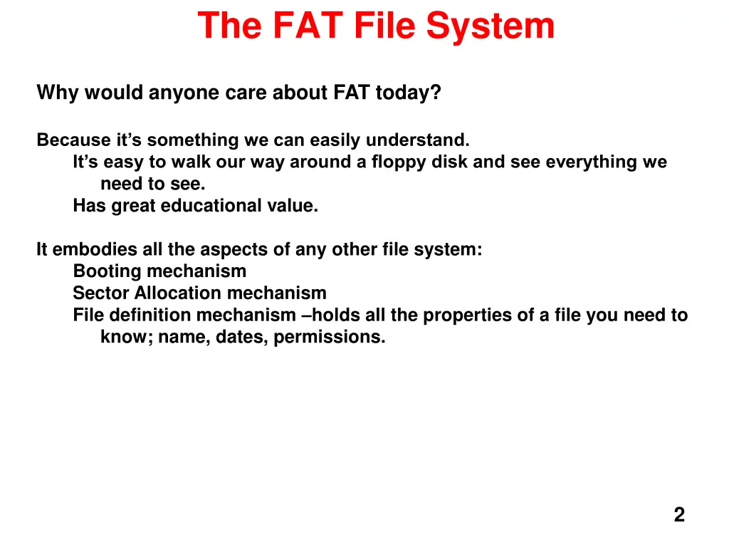 the fat file system 1