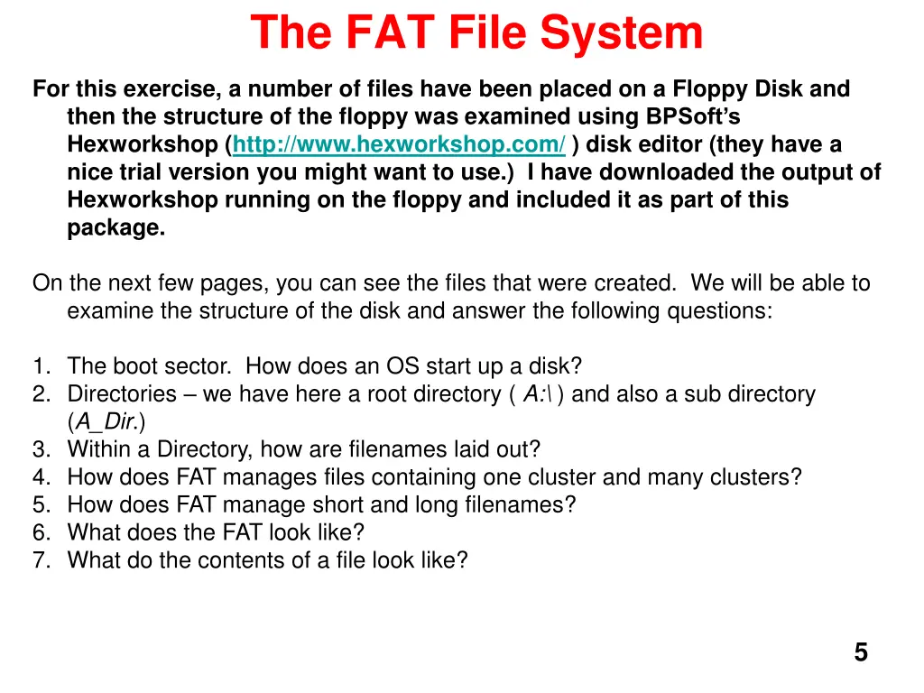 the fat file system 4