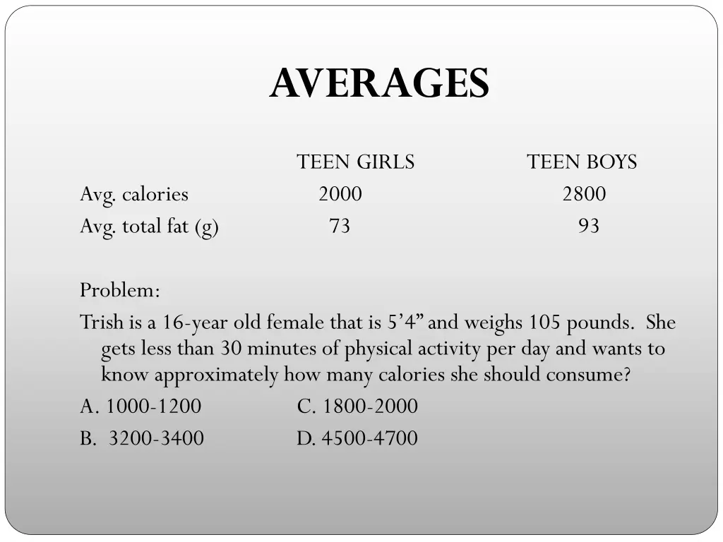 averages