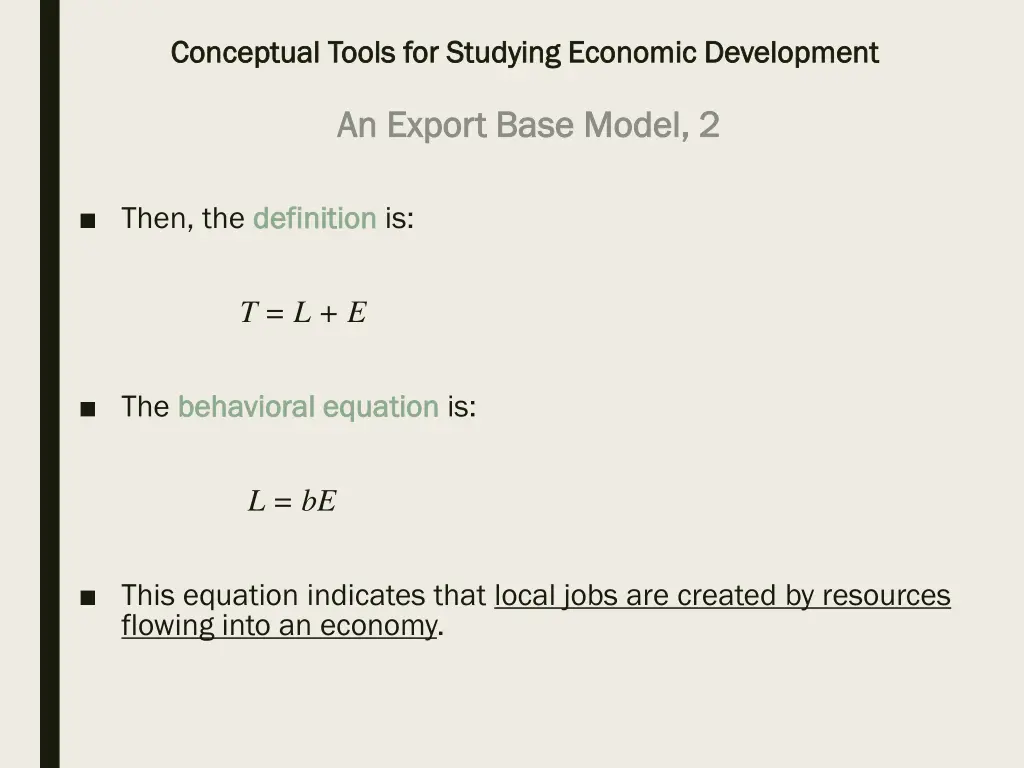 conceptual tools for studying economic 10