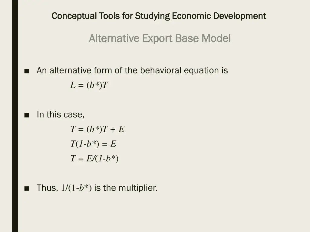 conceptual tools for studying economic 12