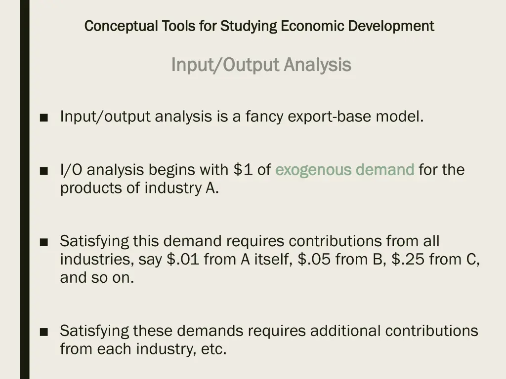 conceptual tools for studying economic 15