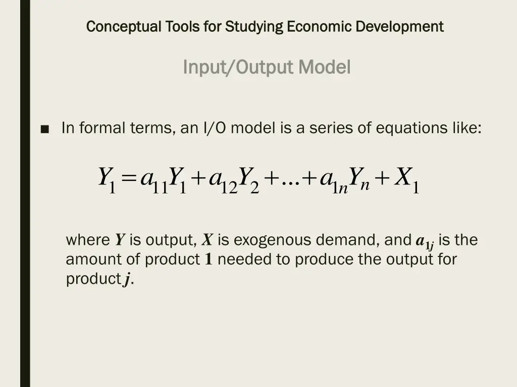 conceptual tools for studying economic 18