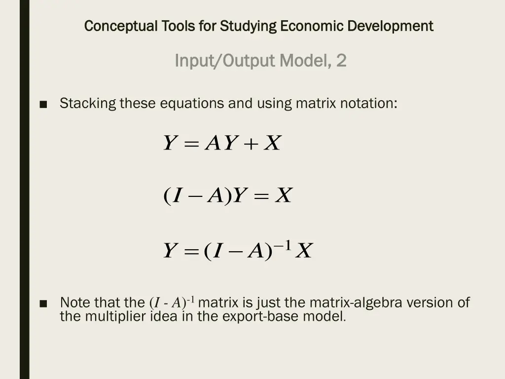 conceptual tools for studying economic 19