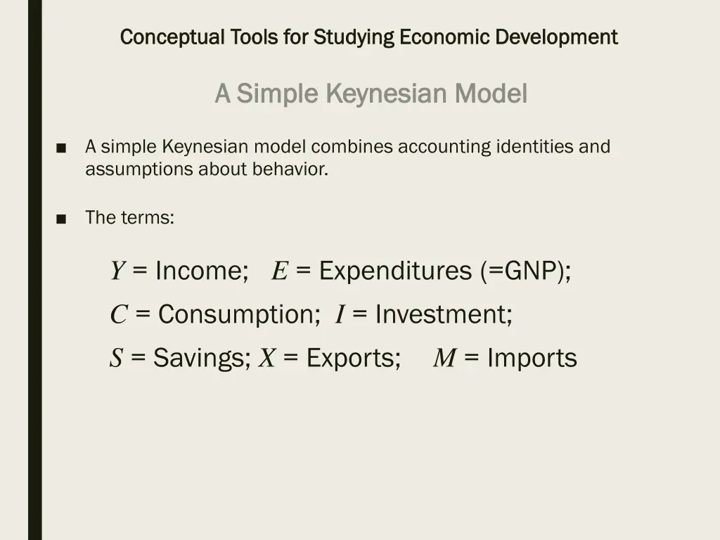 conceptual tools for studying economic 2