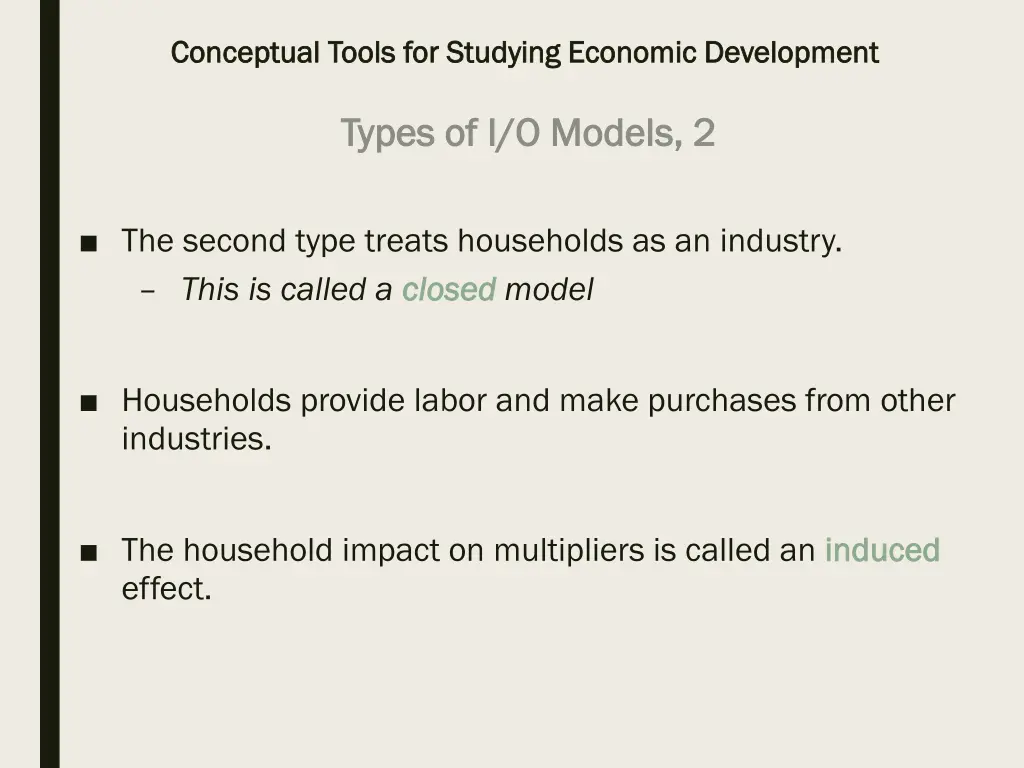 conceptual tools for studying economic 21