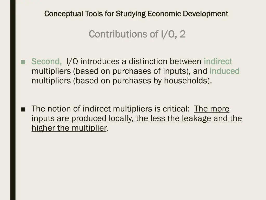 conceptual tools for studying economic 23