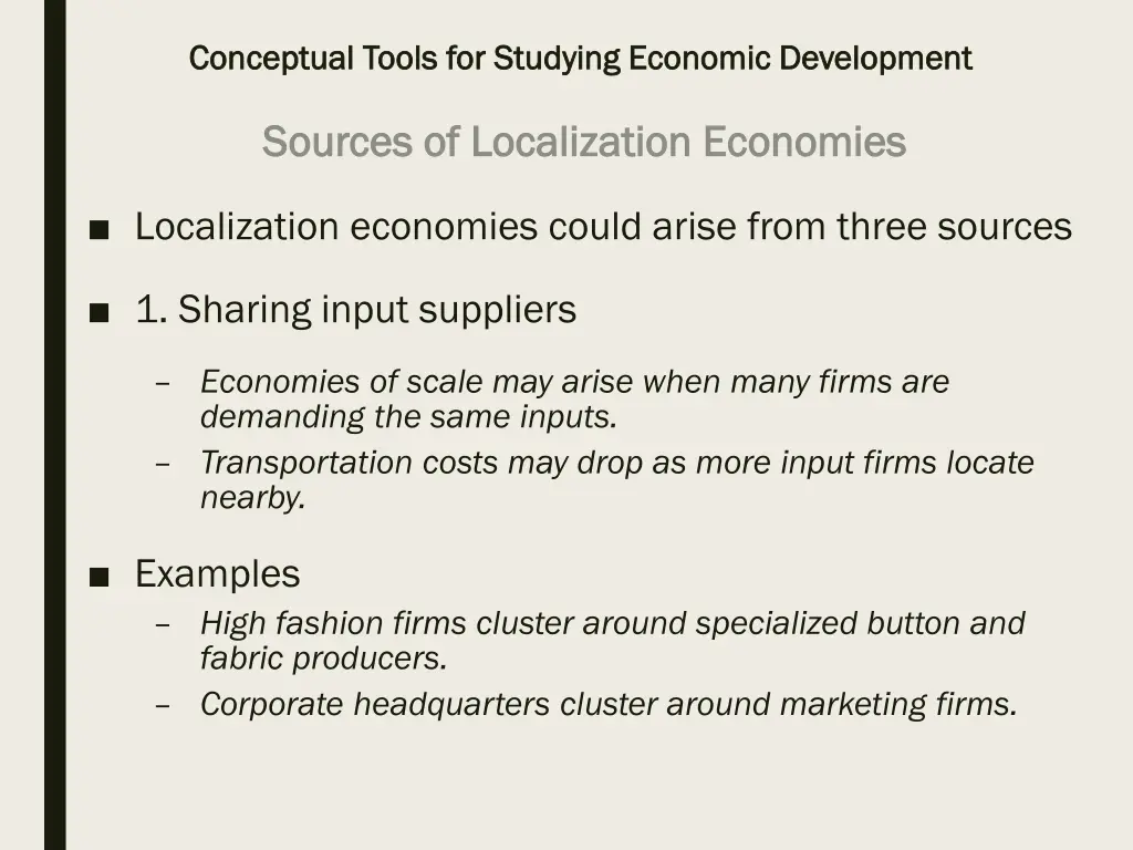 conceptual tools for studying economic 30