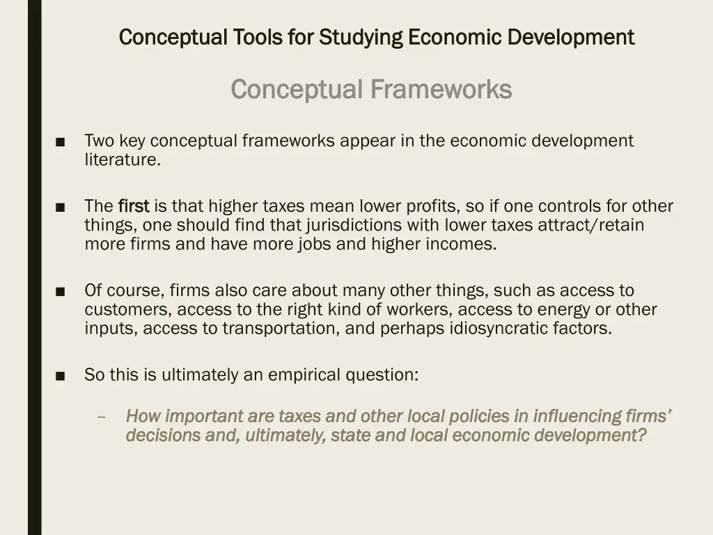 conceptual tools for studying economic 38