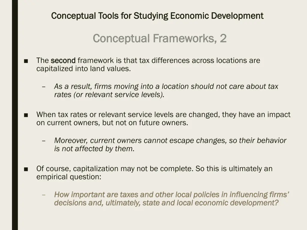 conceptual tools for studying economic 39