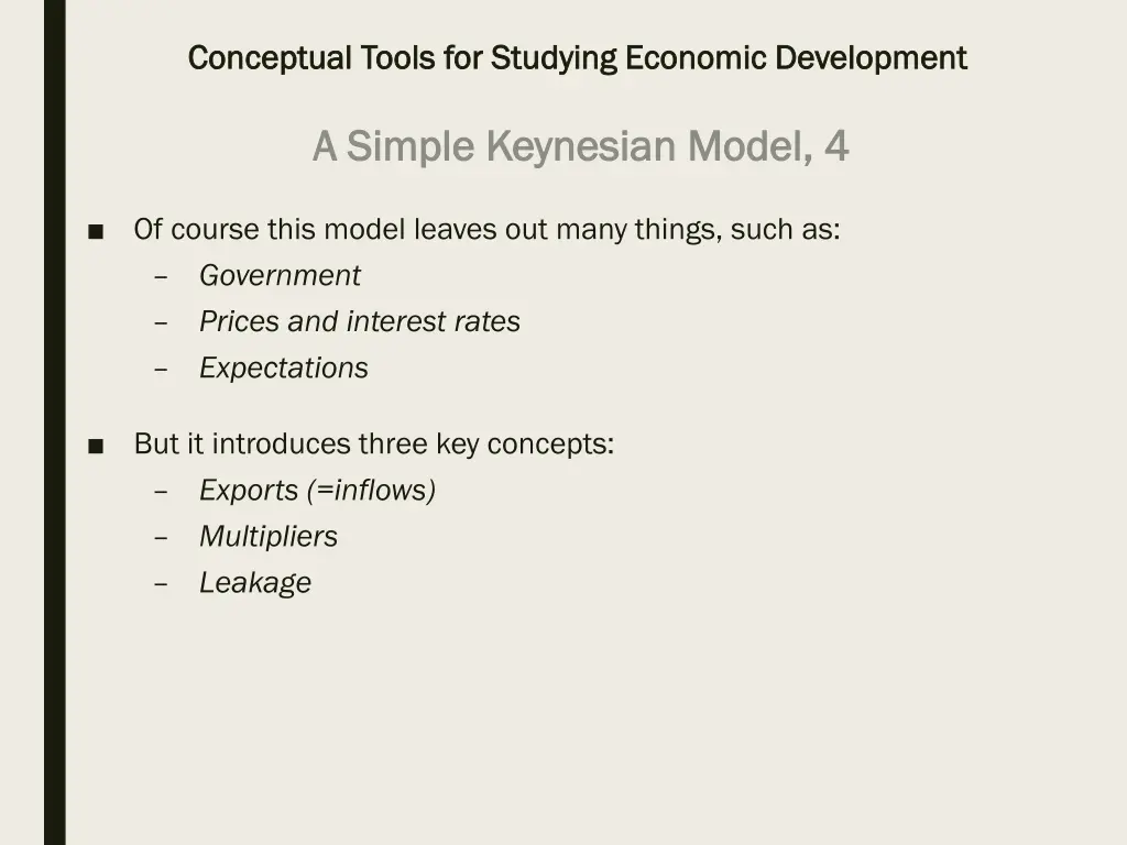 conceptual tools for studying economic 5