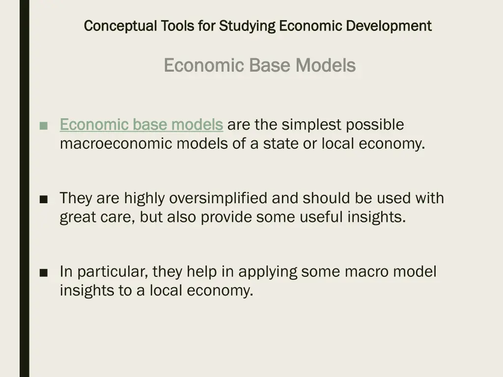 conceptual tools for studying economic 6