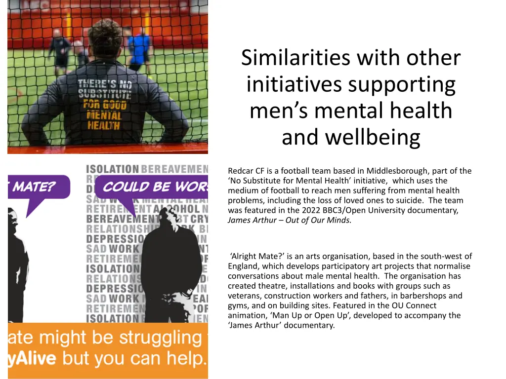 similarities with other initiatives supporting