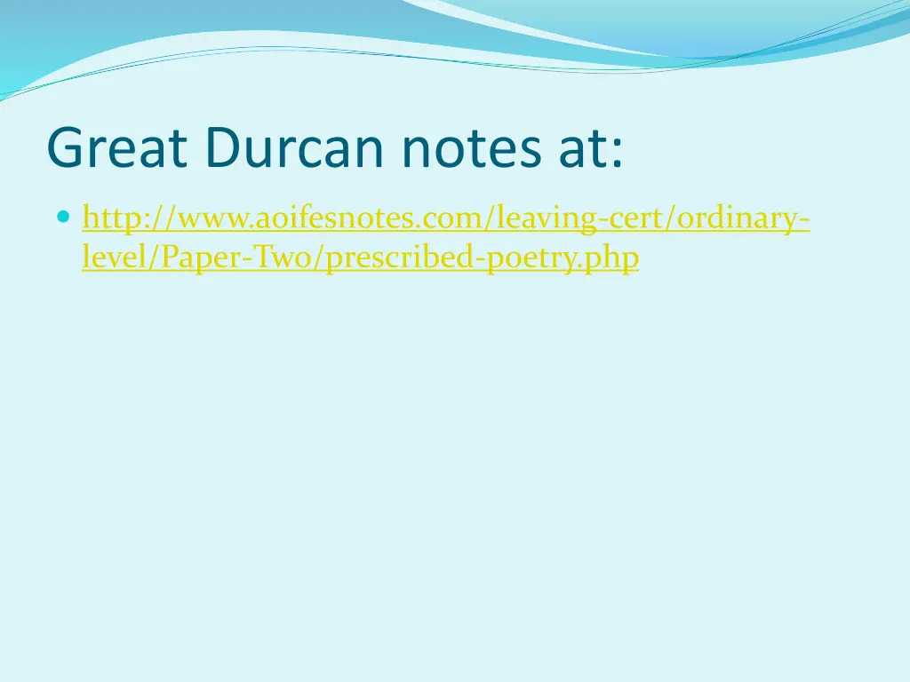 great durcan notes at