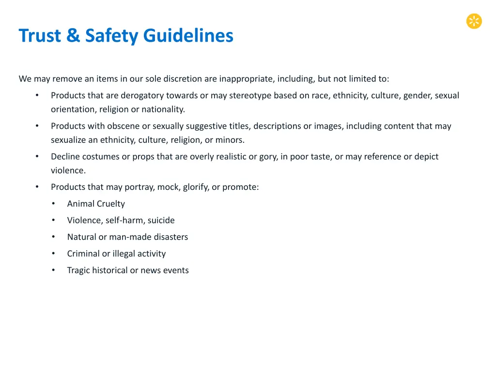 trust safety guidelines