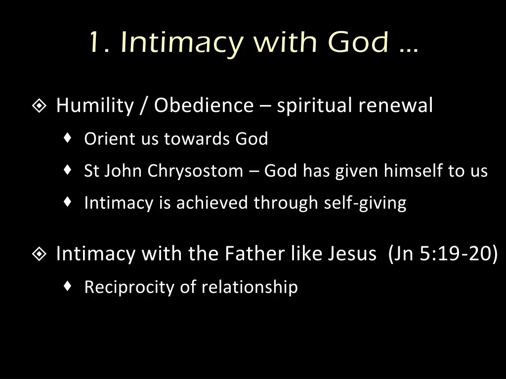 1 intimacy with god 1